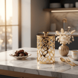 AKDC Premium Gold Design Acrylic Storage Jar with Lid for Kitchen Organization 15 × 10 cm - Al Kabayel Discount CentreAKDC Premium Gold Design Acrylic Storage Jar with Lid for Kitchen Organization 15 × 10 cmJars & Food SaversAKDCAl Kabayel Discount Centre