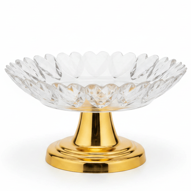 AKDC Premium Gold Metal Base Acrylic Fruit Plate, Decorative Serving Tray for Dining & Parties – 22 × 10 cm - Al Kabayel Discount CentreAKDC Premium Gold Metal Base Acrylic Fruit Plate, Decorative Serving Tray for Dining & Parties – 22 × 10 cmServing TraysAKDCAl Kabayel Discount Centre