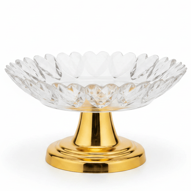 AKDC Premium Gold Metal Base Acrylic Fruit Plate, Decorative Serving Tray for Dining & Parties – 22 × 10 cm - Al Kabayel Discount CentreAKDC Premium Gold Metal Base Acrylic Fruit Plate, Decorative Serving Tray for Dining & Parties – 22 × 10 cmServing TraysAKDCAl Kabayel Discount Centre