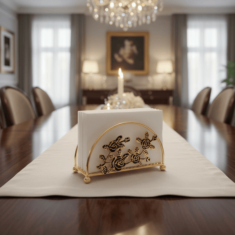 AKDC Premium Gold Napkin Holder with Elegant Finish for Home and Restaurant Use – 15×7 cm - Al Kabayel Discount CentreAKDC Premium Gold Napkin Holder with Elegant Finish for Home and Restaurant Use – 15×7 cmNapkin Holders & Tissue BoxAKDCAl Kabayel Discount Centre