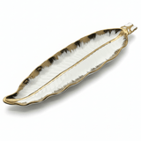 AKDC Premium Gold & White Ceramic Leaf Display Plate 40×10 cm Elegant Serving Tray for Sweets & Snacks - Al Kabayel Discount CentreAKDC Premium Gold & White Ceramic Leaf Display Plate 40×10 cm Elegant Serving Tray for Sweets & SnacksServing TraysAKDCAl Kabayel Discount Centre