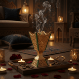 AKDC Premium Green & Gold Metal Incense Burner – Stylish Home Fragrance Burner 22 cm - Al Kabayel Discount CentreAKDC Premium Green & Gold Metal Incense Burner – Stylish Home Fragrance Burner 22 cmIncense BurnerAKDCAl Kabayel Discount Centre
