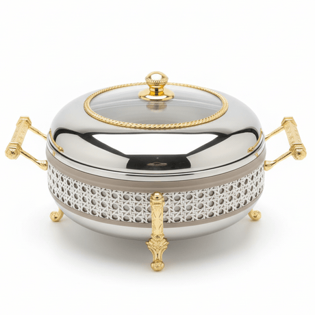 AKDC Premium Large Round Dates Serving Bowl with Glass Lid – Metal & Glass Decorative Bowl 26 cm - Al Kabayel Discount CentreAKDC Premium Large Round Dates Serving Bowl with Glass Lid – Metal & Glass Decorative Bowl 26 cmBowlsAKDCAl Kabayel Discount Centre