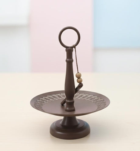 AKDC Premium Metal Serving Tray 20×20×26 cm in Brown Color – Elegant Ramadan Special Decorative Piece - Al Kabayel Discount CentreAKDC Premium Metal Serving Tray 20×20×26 cm in Brown Color – Elegant Ramadan Special Decorative PieceServing TraysAKDCAl Kabayel Discount Centre