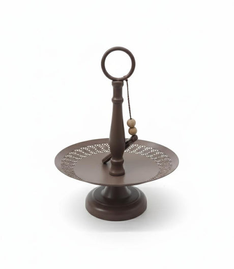 AKDC Premium Metal Serving Tray 20×20×26 cm in Brown Color – Elegant Ramadan Special Decorative Piece - Al Kabayel Discount CentreAKDC Premium Metal Serving Tray 20×20×26 cm in Brown Color – Elegant Ramadan Special Decorative PieceServing TraysAKDCAl Kabayel Discount Centre