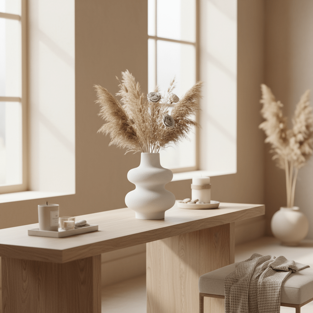 AKDC Premium Minimalist Ceramic Decorative Vase – White Modern Abstract Sculptural Design for Table & Shelf Décor, 15 × 12 cm - Al Kabayel Discount CentreAKDC Premium Minimalist Ceramic Decorative Vase – White Modern Abstract Sculptural Design for Table & Shelf Décor, 15 × 12 cmFlower/Plant PotsAKDCAl Kabayel Discount Centre