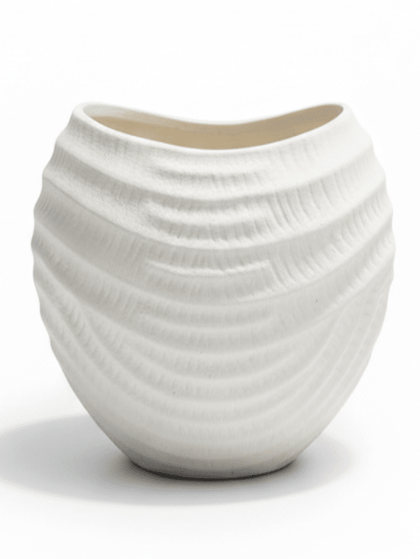 AKDC Premium Modern Ceramic Decorative Vase – Elegant White Unique Sculptural Design, 17 × 12 cm - Al Kabayel Discount CentreAKDC Premium Modern Ceramic Decorative Vase – Elegant White Unique Sculptural Design, 17 × 12 cmFlower/Plant PotsAKDCAl Kabayel Discount Centre