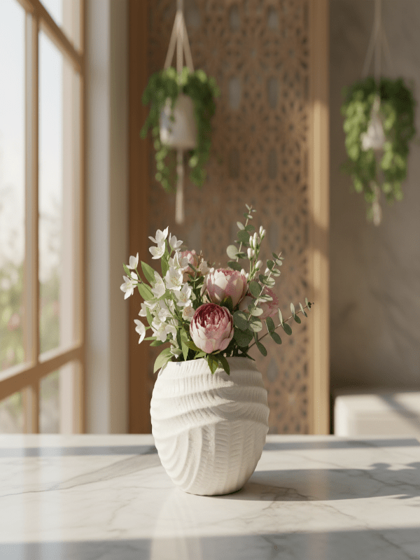 AKDC Premium Modern Ceramic Decorative Vase – Elegant White Unique Sculptural Design, 17 × 12 cm - Al Kabayel Discount CentreAKDC Premium Modern Ceramic Decorative Vase – Elegant White Unique Sculptural Design, 17 × 12 cmFlower/Plant PotsAKDCAl Kabayel Discount Centre