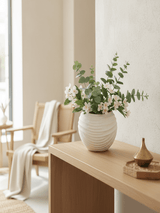 AKDC Premium Modern Ceramic Decorative Vase – Elegant White Unique Sculptural Design, 17 × 12 cm - Al Kabayel Discount CentreAKDC Premium Modern Ceramic Decorative Vase – Elegant White Unique Sculptural Design, 17 × 12 cmFlower/Plant PotsAKDCAl Kabayel Discount Centre