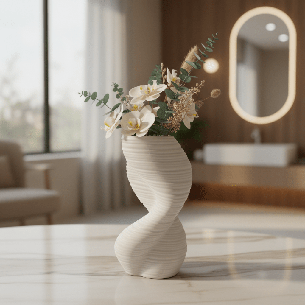 AKDC Premium Modern Ceramic Flower Vase – Elegant White Abstract Shape Decorative Accent, 20 × 10 cm - Al Kabayel Discount CentreAKDC Premium Modern Ceramic Flower Vase – Elegant White Abstract Shape Decorative Accent, 20 × 10 cmFlower/Plant PotsAKDCAl Kabayel Discount Centre