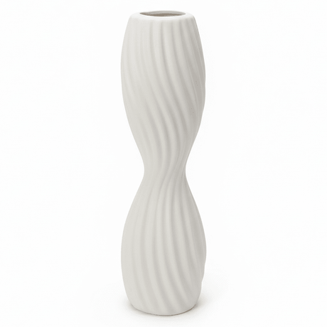 AKDC Premium Modern Sculptural Ceramic Flower Vase – Elegant White Finish, Artistic Unique Shape Home Décor Accent, 39 × 11 cm - Al Kabayel Discount CentreAKDC Premium Modern Sculptural Ceramic Flower Vase – Elegant White Finish, Artistic Unique Shape Home Décor Accent, 39 × 11 cmFlower/Plant PotsAKDCAl Kabayel Discount Centre