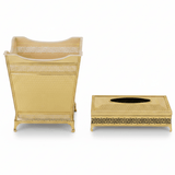 AKDC Premium Plastic Dustbin with Gold Metal Base and Tissue Box Set for Bathroom, Office and Home Décor – Dustbin 24×23×17 cm, Tissue Box 26×13 cm - Al Kabayel Discount CentreAKDC Premium Plastic Dustbin with Gold Metal Base and Tissue Box Set for Bathroom, Office and Home Décor – Dustbin 24×23×17 cm, Tissue Box 26×13 cmOrganizers & AccessoriesAKDCAl Kabayel Discount Centre