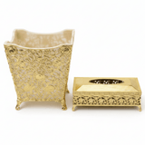 AKDC Premium Plastic Dustbin with Gold Metal Base and Tissue Box Set for Bathroom, Office and Home Décor – Dustbin 24×23×17 cm, Tissue Box 26×13 cm - Al Kabayel Discount CentreAKDC Premium Plastic Dustbin with Gold Metal Base and Tissue Box Set for Bathroom, Office and Home Décor – Dustbin 24×23×17 cm, Tissue Box 26×13 cmOrganizers & AccessoriesAKDCAl Kabayel Discount Centre