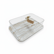 AKDC Premium Rectangular Cake Serving Tray with Acrylic Lid – White Plaster of Paris Base with Gold Finish (30 × 20 cm) - Al Kabayel Discount CentreAKDC Premium Rectangular Cake Serving Tray with Acrylic Lid – White Plaster of Paris Base with Gold Finish (30 × 20 cm)Serving TraysAKDCAl Kabayel Discount Centre