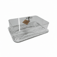 AKDC Premium Rectangular Cake Serving Tray with Acrylic Lid – White Plaster of Paris Base with Silver Finish (30 × 20 cm) - Al Kabayel Discount CentreAKDC Premium Rectangular Cake Serving Tray with Acrylic Lid – White Plaster of Paris Base with Silver Finish (30 × 20 cm)Serving TraysAKDCAl Kabayel Discount Centre