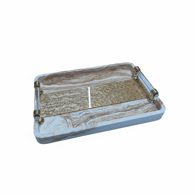 AKDC Premium Rectangular Serving Tray – White Plaster of Paris with Elegant Gold Decorative Finish (31 × 22 cm) - Al Kabayel Discount CentreAKDC Premium Rectangular Serving Tray – White Plaster of Paris with Elegant Gold Decorative Finish (31 × 22 cm)Serving TraysAKDCAl Kabayel Discount Centre