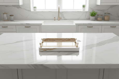 AKDC Premium Rectangular Serving Tray – White Plaster of Paris with Elegant Gold Decorative Finish (31 × 22 cm) - Al Kabayel Discount CentreAKDC Premium Rectangular Serving Tray – White Plaster of Paris with Elegant Gold Decorative Finish (31 × 22 cm)Serving TraysAKDCAl Kabayel Discount Centre