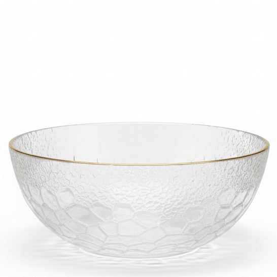 AKDC Premium Round Glass Bowl with Gold Rim – Luxury Bowl for Serving Fruits, Desserts & Snacks 16 cm - Al Kabayel Discount CentreAKDC Premium Round Glass Bowl with Gold Rim – Luxury Bowl for Serving Fruits, Desserts & Snacks 16 cmBowlsAKDCAl Kabayel Discount Centre