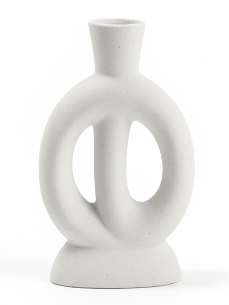 AKDC Premium Sculptural Ceramic Decorative Vase – Elegant White Artistic Statement Shape, 23 × 16 cm - Al Kabayel Discount CentreAKDC Premium Sculptural Ceramic Decorative Vase – Elegant White Artistic Statement Shape, 23 × 16 cmFlower/Plant PotsAKDCAl Kabayel Discount Centre