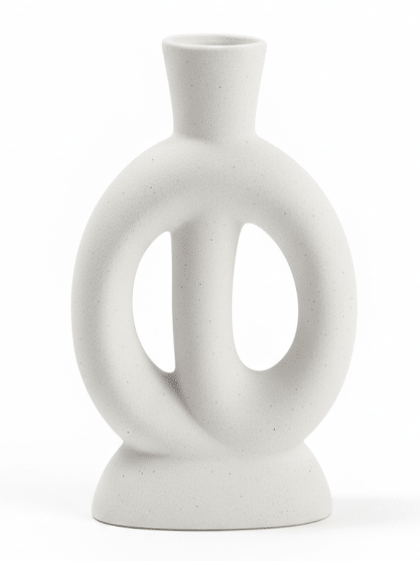 AKDC Premium Sculptural Ceramic Decorative Vase – Elegant White Artistic Statement Shape, 23 × 16 cm - Al Kabayel Discount CentreAKDC Premium Sculptural Ceramic Decorative Vase – Elegant White Artistic Statement Shape, 23 × 16 cmFlower/Plant PotsAKDCAl Kabayel Discount Centre
