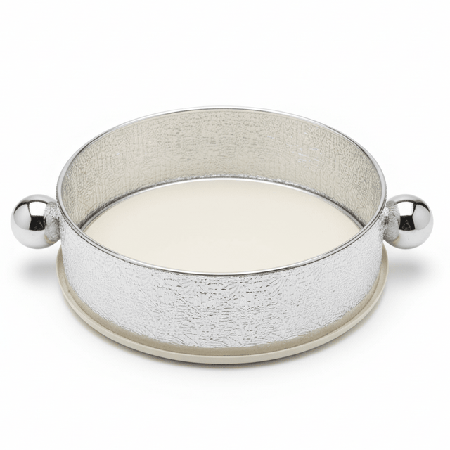 AKDC Premium Silver & Cream Round Metal Candy Pot – Stylish Decorative Bowl for Serving Candies Nuts & Dry Fruits – Elegant Home & Hospitality Use – 20 cm - Al Kabayel Discount CentreAKDC Premium Silver & Cream Round Metal Candy Pot – Stylish Decorative Bowl for Serving Candies Nuts & Dry Fruits – Elegant Home & Hospitality Use – 20 cmServing TraysAKDCAl Kabayel Discount Centre