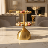 AKDC Premium Stainless Steel Gold Finish 2 - Tier Cake Stand 50×40×30 cm Luxury Dessert Display - Al Kabayel Discount CentreAKDC Premium Stainless Steel Gold Finish 2 - Tier Cake Stand 50×40×30 cm Luxury Dessert DisplayServing TraysAKDCAl Kabayel Discount Centre
