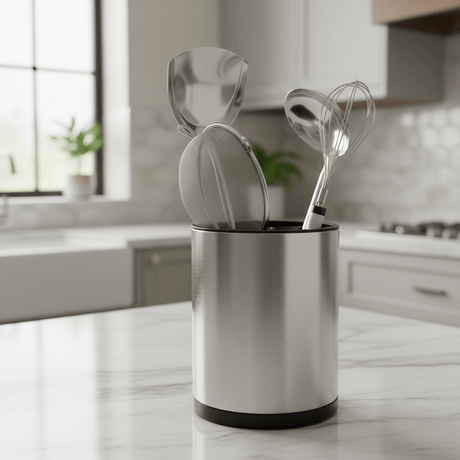 AKDC Premium Stainless Steel Kitchen Utensil Holder for Spoons, Spatulas & Tools – Tall, Stable & Rust - Resistant Design (160×203 mm) - Al Kabayel Discount CentreAKDC Premium Stainless Steel Kitchen Utensil Holder for Spoons, Spatulas & Tools – Tall, Stable & Rust - Resistant Design (160×203 mm)Organizers & AccessoriesAKDCAl Kabayel Discount Centre