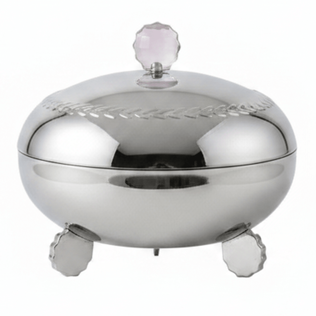 AKDC Premium Stainless Steel Round Dates Serving Bowl with Secure Lid for Dry Fruit Storage – 10 cm - Al Kabayel Discount CentreAKDC Premium Stainless Steel Round Dates Serving Bowl with Secure Lid for Dry Fruit Storage – 10 cmBowlsAKDCAl Kabayel Discount Centre