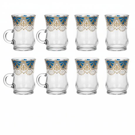 AKDC Premium Tea Glass Set of Six Pieces with Blue and Gold Decorative Finish 100 ml - Al Kabayel Discount CentreAKDC Premium Tea Glass Set of Six Pieces with Blue and Gold Decorative Finish 100 mlTumblersAKDCAl Kabayel Discount Centre