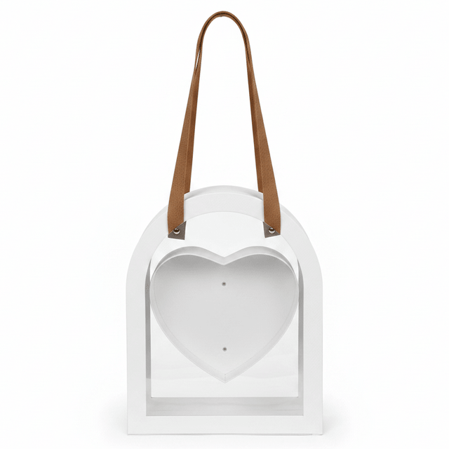 AKDC Premium White Arch Frame Heart Gift Cardboard Box with Transparent Lid & Faux Leather Handles for Wedding Gifts & Elegant Packaging - Al Kabayel Discount CentreAKDC Premium White Arch Frame Heart Gift Cardboard Box with Transparent Lid & Faux Leather Handles for Wedding Gifts & Elegant PackagingPacking & Wrapping SuppliesAKDCAl Kabayel Discount Centre