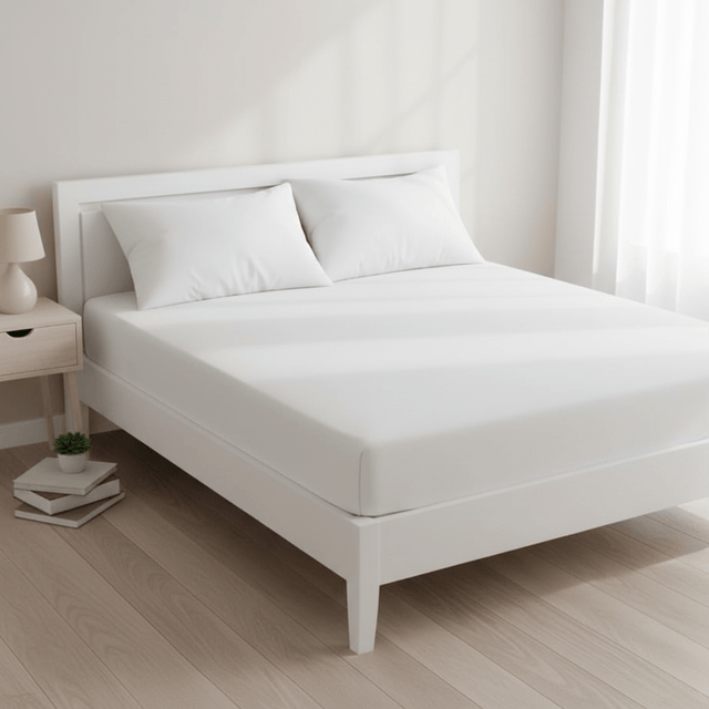 AKDC Premium White Microfibre Fitted Bed Sheet Set 200x200x25cm with 2 Soft White Pillowcases - Al Kabayel Discount CentreAKDC Premium White Microfibre Fitted Bed Sheet Set 200x200x25cm with 2 Soft White PillowcasesBeddingAKDCAl Kabayel Discount Centre