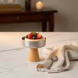 AKDC Premium Wooden Base Silver Metal Dessert Cup for Stylish Dessert Serving – 200 ml - Al Kabayel Discount CentreAKDC Premium Wooden Base Silver Metal Dessert Cup for Stylish Dessert Serving – 200 mlBowlsAKDCAl Kabayel Discount Centre