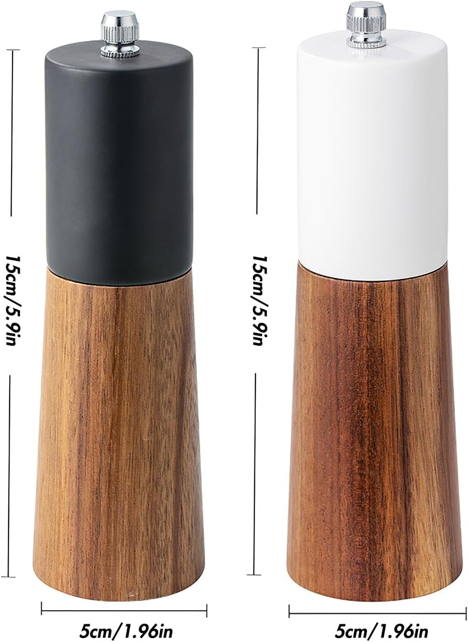 AKDC Premium Wooden Salt & Pepper Grinder Set with Stand – Adjustable Ceramic Grinding Mechanism - Al Kabayel Discount CentreAKDC Premium Wooden Salt & Pepper Grinder Set with Stand – Adjustable Ceramic Grinding MechanismKitchen Utensils & GadgetsAKDCAl Kabayel Discount Centre