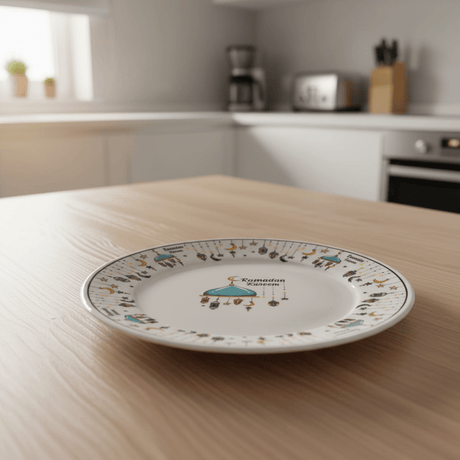 AKDC Ramadan Collection White Ceramic Dinner Plate – Elegant Festive Serving Plate, 25cm - Al Kabayel Discount CentreAKDC Ramadan Collection White Ceramic Dinner Plate – Elegant Festive Serving Plate, 25cmPlatesAKDCAl Kabayel Discount Centre
