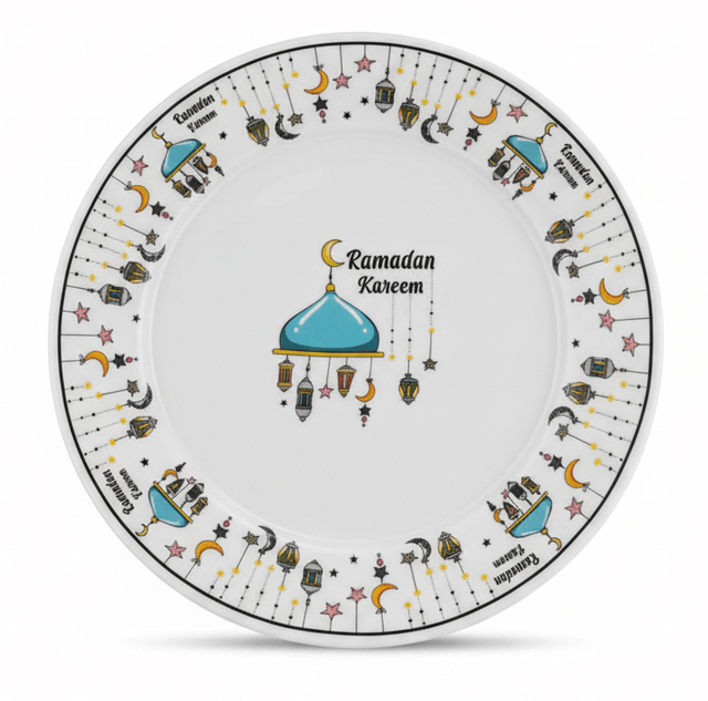 AKDC Ramadan Collection White Ceramic Dinner Plate – Minimalist Islamic Tableware, 20cm - Al Kabayel Discount CentreAKDC Ramadan Collection White Ceramic Dinner Plate – Minimalist Islamic Tableware, 20cmPlatesAKDCAl Kabayel Discount Centre