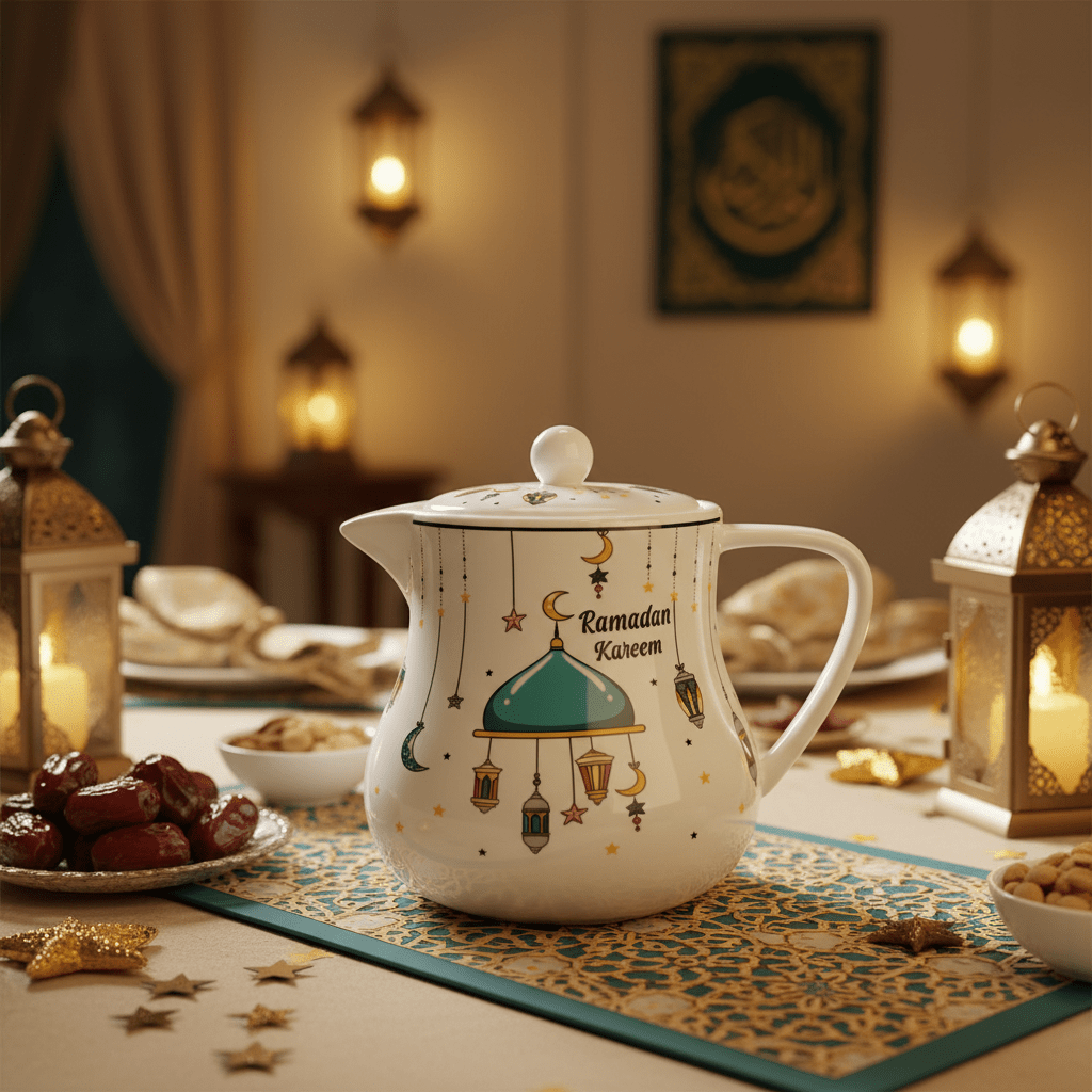 AKDC Ramadan Collection White Ceramic Kettle – Traditional & Elegant Serving Pot, 800ml - Al Kabayel Discount CentreAKDC Ramadan Collection White Ceramic Kettle – Traditional & Elegant Serving Pot, 800mlTea/Coffee PotsAKDCAl Kabayel Discount Centre