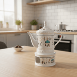 AKDC Ramadan Collection White Ceramic Kettle with Warmer – Ideal for Tea & Coffee Serving, 800ml - Al Kabayel Discount CentreAKDC Ramadan Collection White Ceramic Kettle with Warmer – Ideal for Tea & Coffee Serving, 800mlTea/Coffee PotsAKDCAl Kabayel Discount Centre