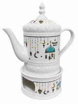 AKDC Ramadan Collection White Ceramic Kettle with Warmer – Ideal for Tea & Coffee Serving, 800ml - Al Kabayel Discount CentreAKDC Ramadan Collection White Ceramic Kettle with Warmer – Ideal for Tea & Coffee Serving, 800mlTea/Coffee PotsAKDCAl Kabayel Discount Centre