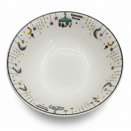 AKDC Ramadan Collection White Ceramic Serving Bowl – Ideal for Dates & Snacks, 15 × 5cm - Al Kabayel Discount CentreAKDC Ramadan Collection White Ceramic Serving Bowl – Ideal for Dates & Snacks, 15 × 5cmBowlsAKDCAl Kabayel Discount Centre