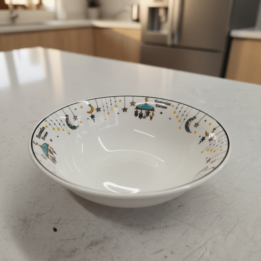 AKDC Ramadan Collection White Ceramic Serving Bowl – Ideal for Dates & Snacks, 15 × 5cm - Al Kabayel Discount CentreAKDC Ramadan Collection White Ceramic Serving Bowl – Ideal for Dates & Snacks, 15 × 5cmBowlsAKDCAl Kabayel Discount Centre