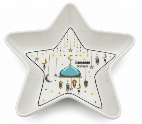AKDC Ramadan Collection White Ceramic Star - Shaped Serving Bowl – Decorative Islamic Tableware, 20cm - Al Kabayel Discount CentreAKDC Ramadan Collection White Ceramic Star - Shaped Serving Bowl – Decorative Islamic Tableware, 20cmBowlsAKDCAl Kabayel Discount Centre