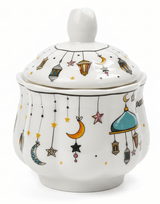 AKDC Ramadan Collection White Ceramic Sugar Pot with Lid – Elegant Festive Tableware, 11 × 9cm - Al Kabayel Discount CentreAKDC Ramadan Collection White Ceramic Sugar Pot with Lid – Elegant Festive Tableware, 11 × 9cmBowlsAKDCAl Kabayel Discount Centre