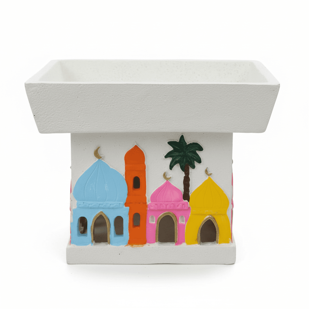 AKDC Ramadan Decorative Rectangular Serving & Candy Bowl, 15×20×12 cm, White Multicolor Pop Finish - Al Kabayel Discount CentreAKDC Ramadan Decorative Rectangular Serving & Candy Bowl, 15×20×12 cm, White Multicolor Pop FinishBowlsAKDCAl Kabayel Discount Centre