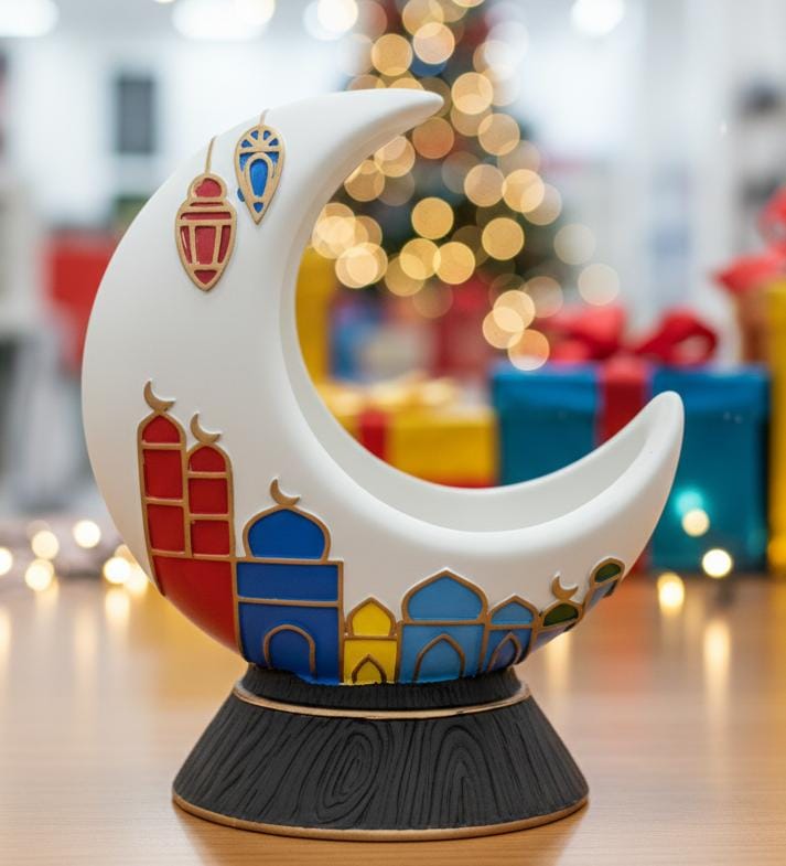 AKDC Ramadan Moon Décor Chalk Material 13×10 cm – Celestial Home Accent - Al Kabayel Discount CentreAKDC Ramadan Moon Décor Chalk Material 13×10 cm – Celestial Home AccentHome Décor AccentsAKDCAl Kabayel Discount Centre