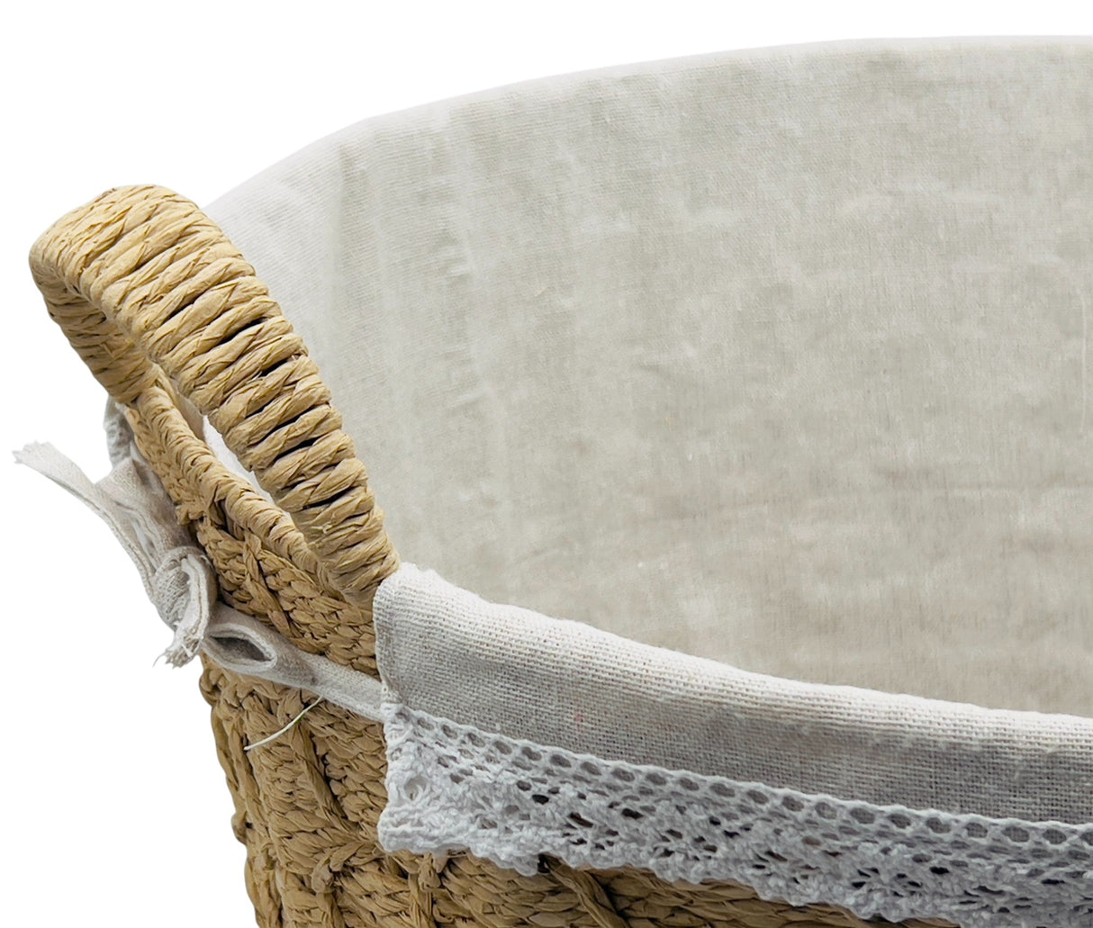 AKDC Rattan Basket with Handle 44.5cm*36cm, Brown/White - Al Kabayel Discount CentreAKDC Rattan Basket with Handle 44.5cm*36cm, Brown/WhiteOrganizers & AccessoriesAKDCAl Kabayel Discount Centre