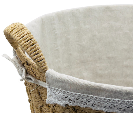 AKDC Rattan Basket with Handle 44.5cm*36cm, Brown/White - Al Kabayel Discount CentreAKDC Rattan Basket with Handle 44.5cm*36cm, Brown/WhiteOrganizers & AccessoriesAKDCAl Kabayel Discount Centre