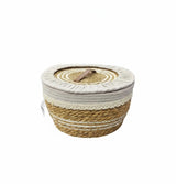 AKDC Rattan Basket with Lid & Fabric Liner Large 36×19cm – Natural Storage Basket for Laundry, Toys & Home Organization - Al Kabayel Discount CentreAKDC Rattan Basket with Lid & Fabric Liner Large 36×19cm – Natural Storage Basket for Laundry, Toys & Home OrganizationDoormatsAKDCAl Kabayel Discount Centre