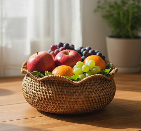 AKDC Rattan Bowl 22 cm – Cream Color Handwoven Decorative & Serving Bowl - Al Kabayel Discount CentreAKDC Rattan Bowl 22 cm – Cream Color Handwoven Decorative & Serving BowlOrganizers & AccessoriesAKDCAl Kabayel Discount Centre