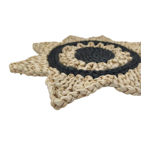 AKDC Rattan Placemat Flower Shape - 37CM(Beige&Black) - Al Kabayel Discount CentreAKDC Rattan Placemat Flower Shape - 37CM(Beige&Black)RattansAKDCAl Kabayel Discount Centre