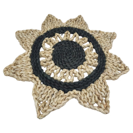 AKDC Rattan Placemat Flower Shape - 37CM(Beige&Black) - Al Kabayel Discount CentreAKDC Rattan Placemat Flower Shape - 37CM(Beige&Black)RattansAKDCAl Kabayel Discount Centre